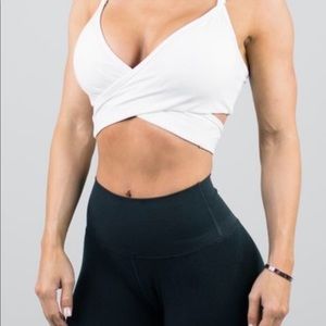 Alphalete crossover sports bra white size small